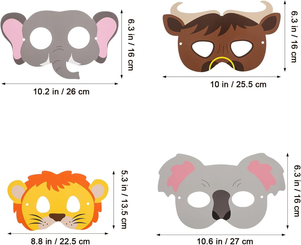 KESYOO 16pcs Paper Animal Masks Cute Jungle Animal Cosplay Masks for Kids Birthday Party Dress Up Favors