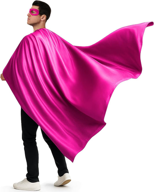 Yahenda 2 Pcs Halloween Hero Cape and Mask Set for Adult