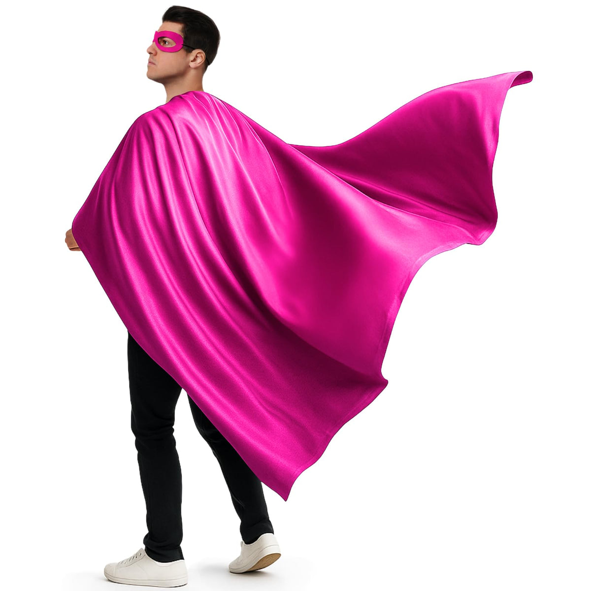 Yahenda 2 Pcs Halloween Hero Cape and Mask Set for Adult
