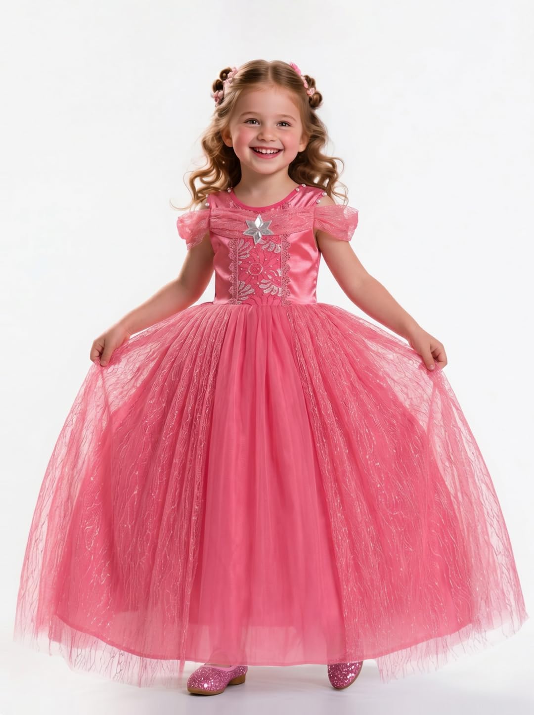 Light Up Princess dress up for 3-9 Ages girls Halloween Costume
