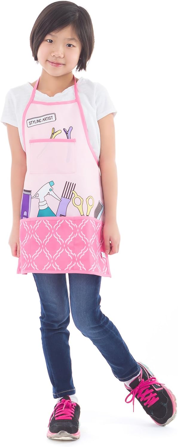 Little Adventures Roleplay Apron Dress Up Sets (Beauty Salon) - Machine Washable Child Party and Pretend Play Sets