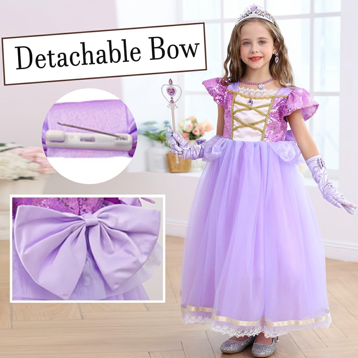 Princess Dress for Girls Birthday Purple Costume Kids