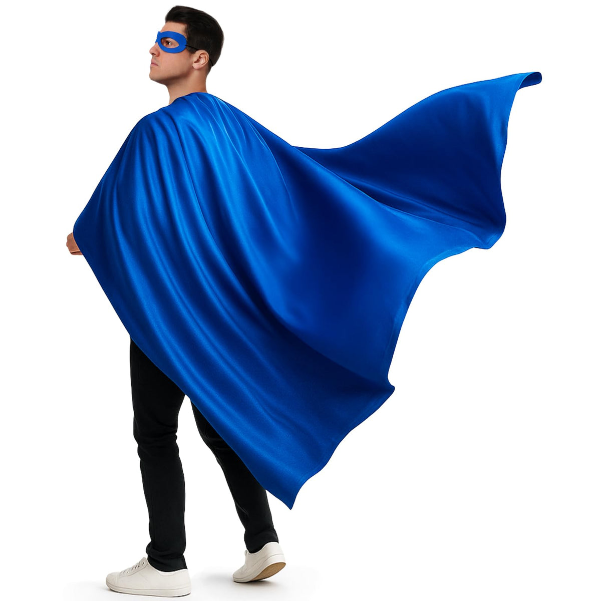 Yahenda 2 Pcs Halloween Hero Cape and Mask Set for Adult