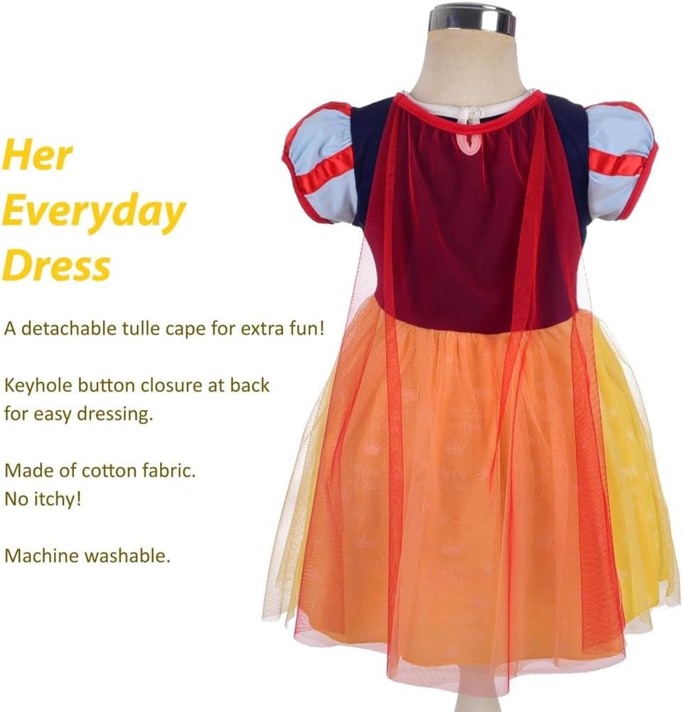 Dressy Daisy Princess Dress Up Clothes Halloween Fancy Party Tulle Skirt Summer Outfit for Baby & Toddler Girls
