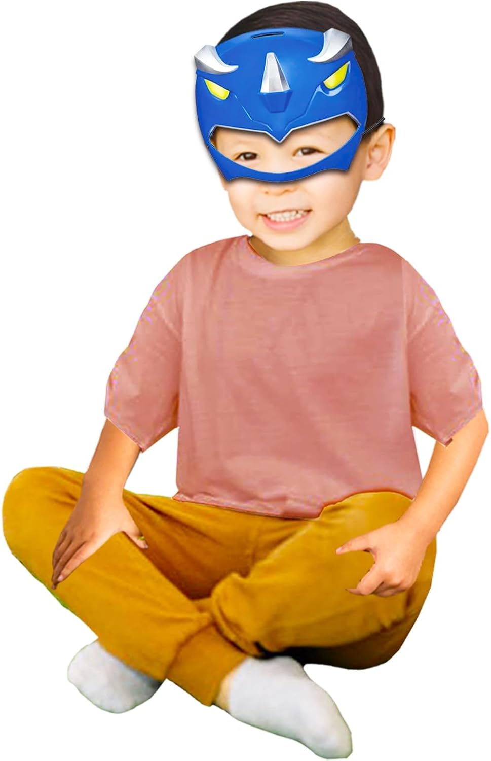 Power Rangers Masks Set - Bundle 2 Pack with Red and Blue Power Ranger Masks for Dress Up Pretend Play, Stickers, More | Costume Accessories for Kids