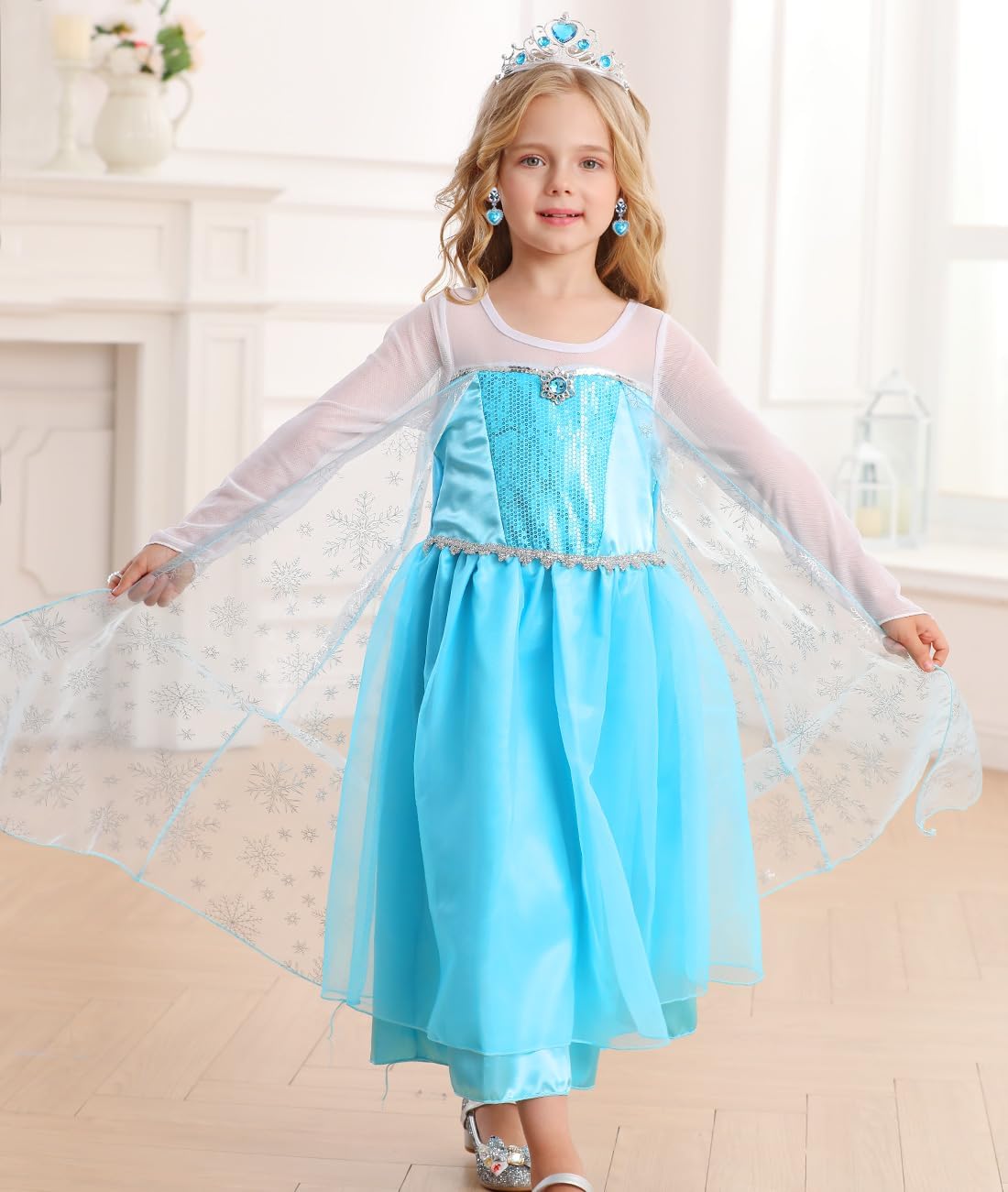 iTVTi Little Girls Blue Princess Dress up with Cape