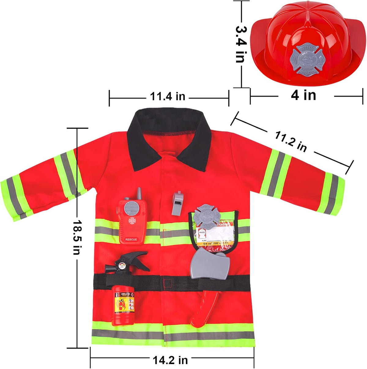 Liberry Firefighter Costume Dress-Up Toy for Kid 3 4 5 Years Old with Sound