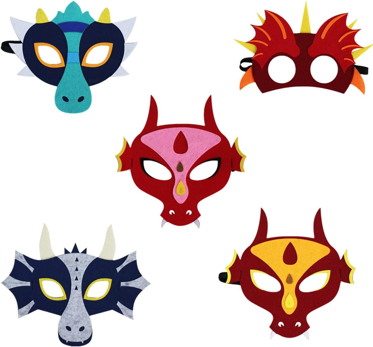 10PCS Cartonn Dragon Dinosaur Theme Animal Face Costume Party Favors Dress Up Costume Set