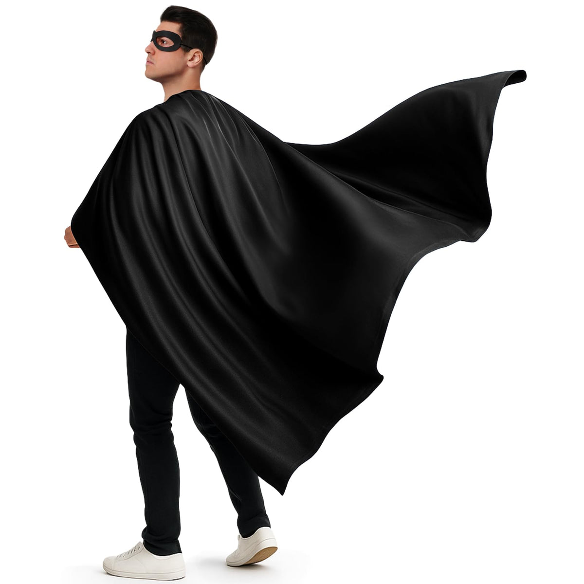 Yahenda 2 Pcs Halloween Hero Cape and Mask Set for Adult