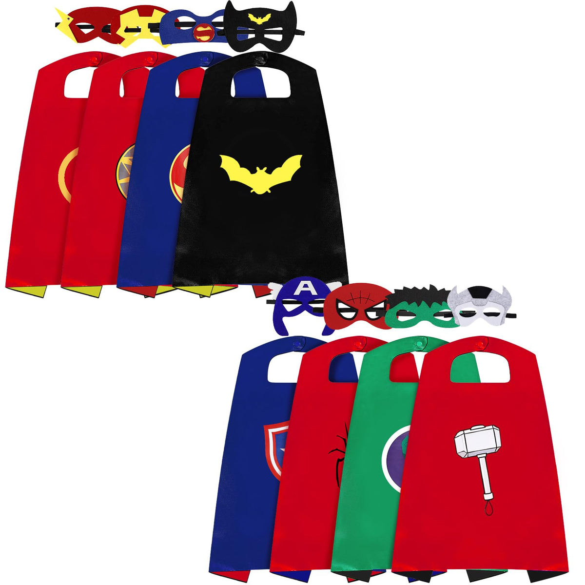 InPoTo Superhero Capes for Kids,Hero Capes and Masks Fit for 4-12years old boy and girls Dress up and Holiday Costumes.