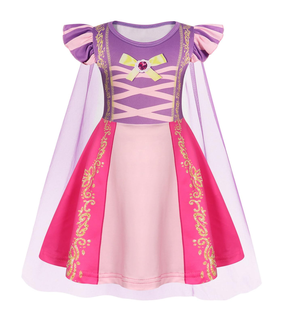 Princess Dress with Cape Girls Halloween Birthday Party Cosplay Costume