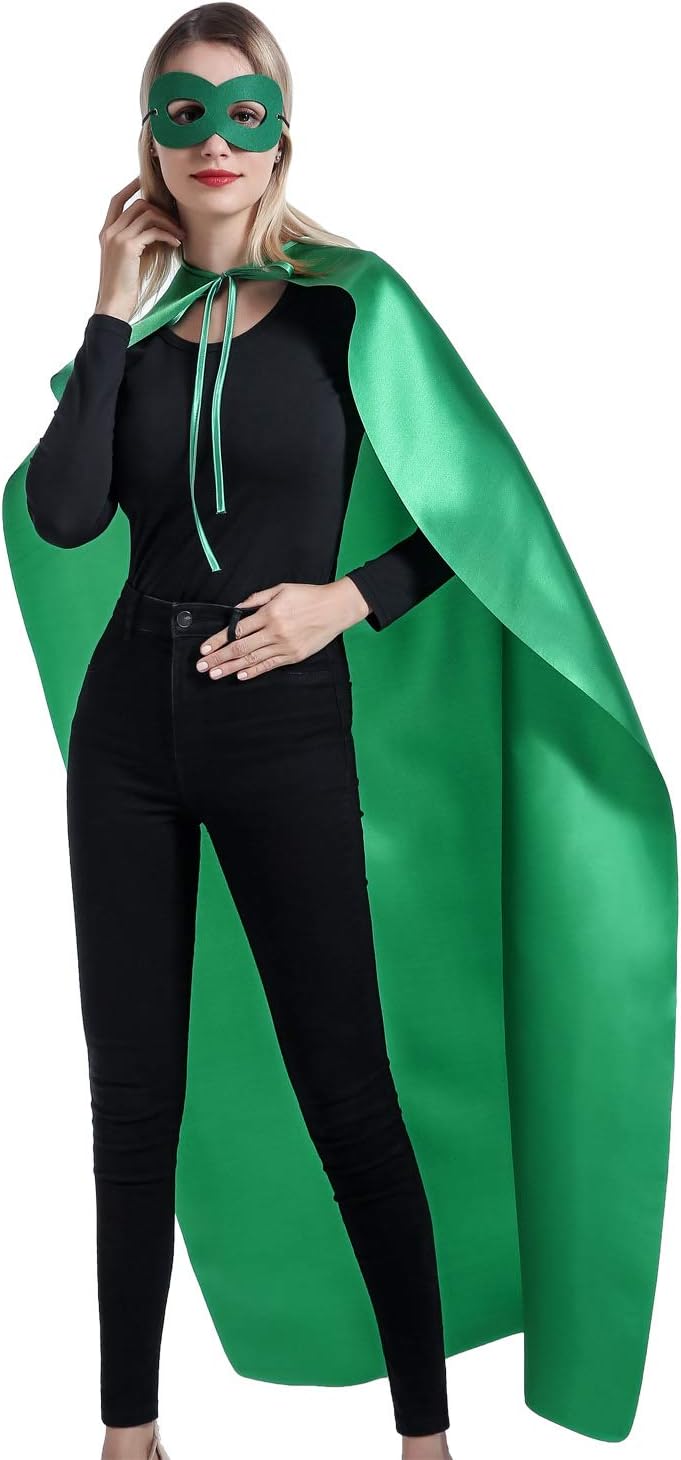 Adult Superhero Cape and Mask for Man and Woman - Halloween Vampire Capes Party Dress Up Superhero Costume