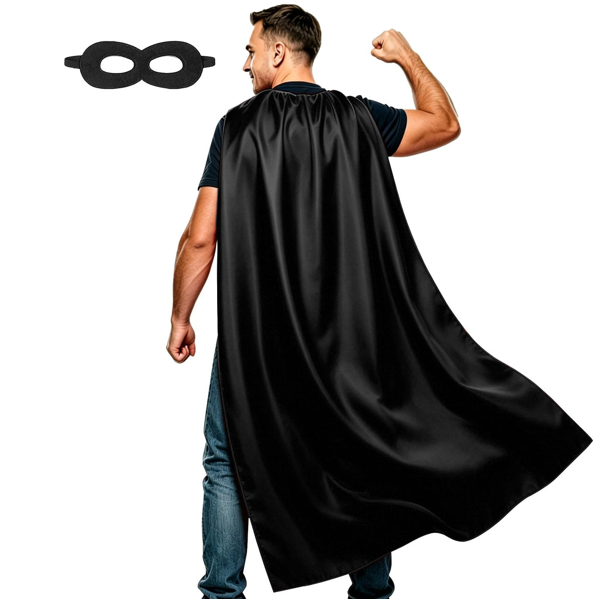 Adult Superhero Cape and Mask for Man and Woman - Halloween Vampire Capes Party Dress Up Superhero Costume Capes