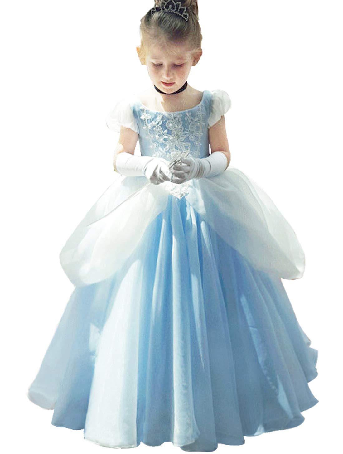 Girls Cinderella Costumes Halloween Princess Dress Up Fancy Birthday Party Ball Gown