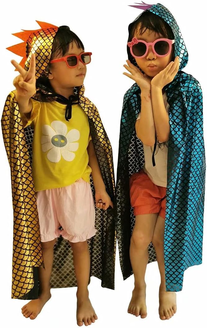 QIAONIUNIU Dinosaur Costumes Green Dragon Cape Halloween Dress Up Clothes 3-8 Years Old
