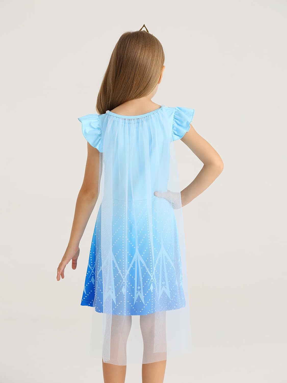 Princess Dress with Cape Girls Halloween Birthday Party Cosplay Costume