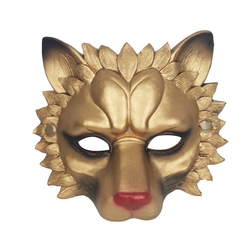 NewL Halloween 3D Animal Half Face Mask Masquerade for Women and Men