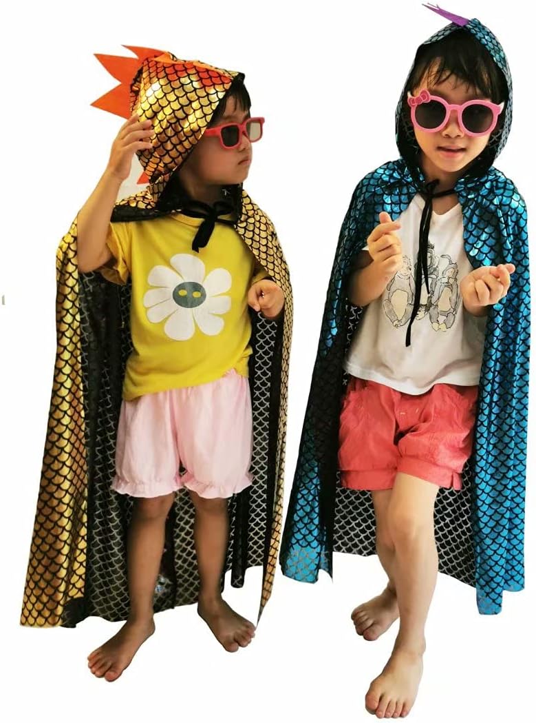 QIAONIUNIU Dinosaur Costumes Green Dragon Cape Halloween Dress Up Clothes 3-8 Years Old