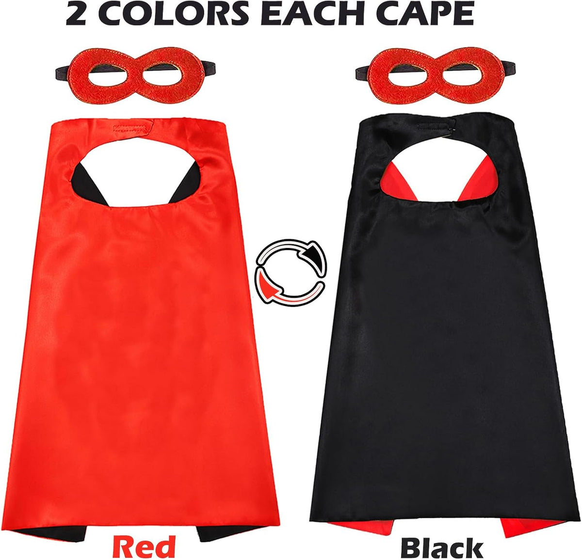Halloween Capes and Mask for Kids 4-10 Year Double Side cape Costume Cosplay Dress Up Kids Cape Toy for Boys