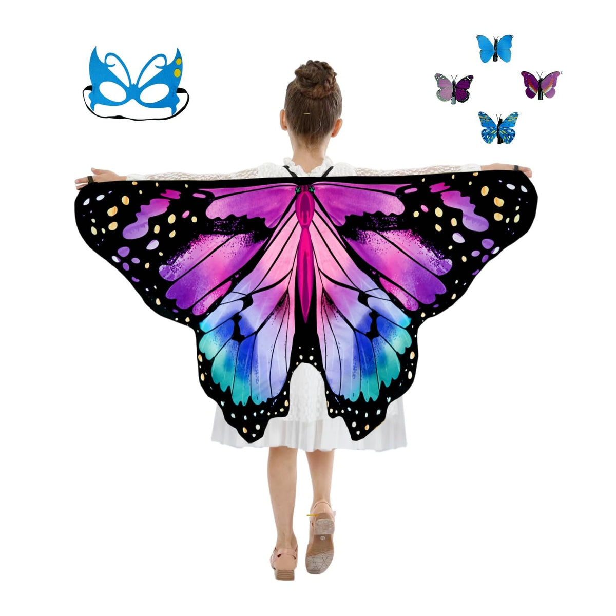 Niurui Kids Fairy Butterfly Wings Costume for Girls Halloween Toddler Dress Up Play Costumes Christmas Party Favors Gifts