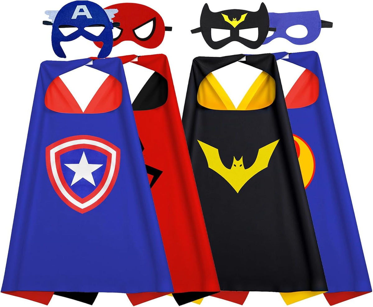 Kids Capes and Masks Boys Girls Costumes for Halloween Christmas Cosplay Dress Up