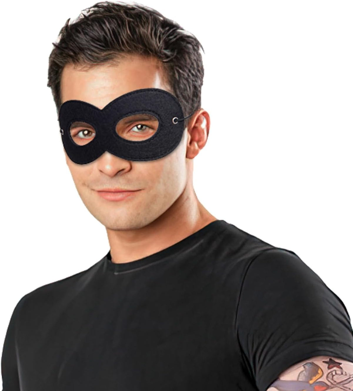 2 Pieces Black Felt Eye Mask,Halloween Costumes Masquerade Half Mask Cosplay Party Supplies for Adult Kids