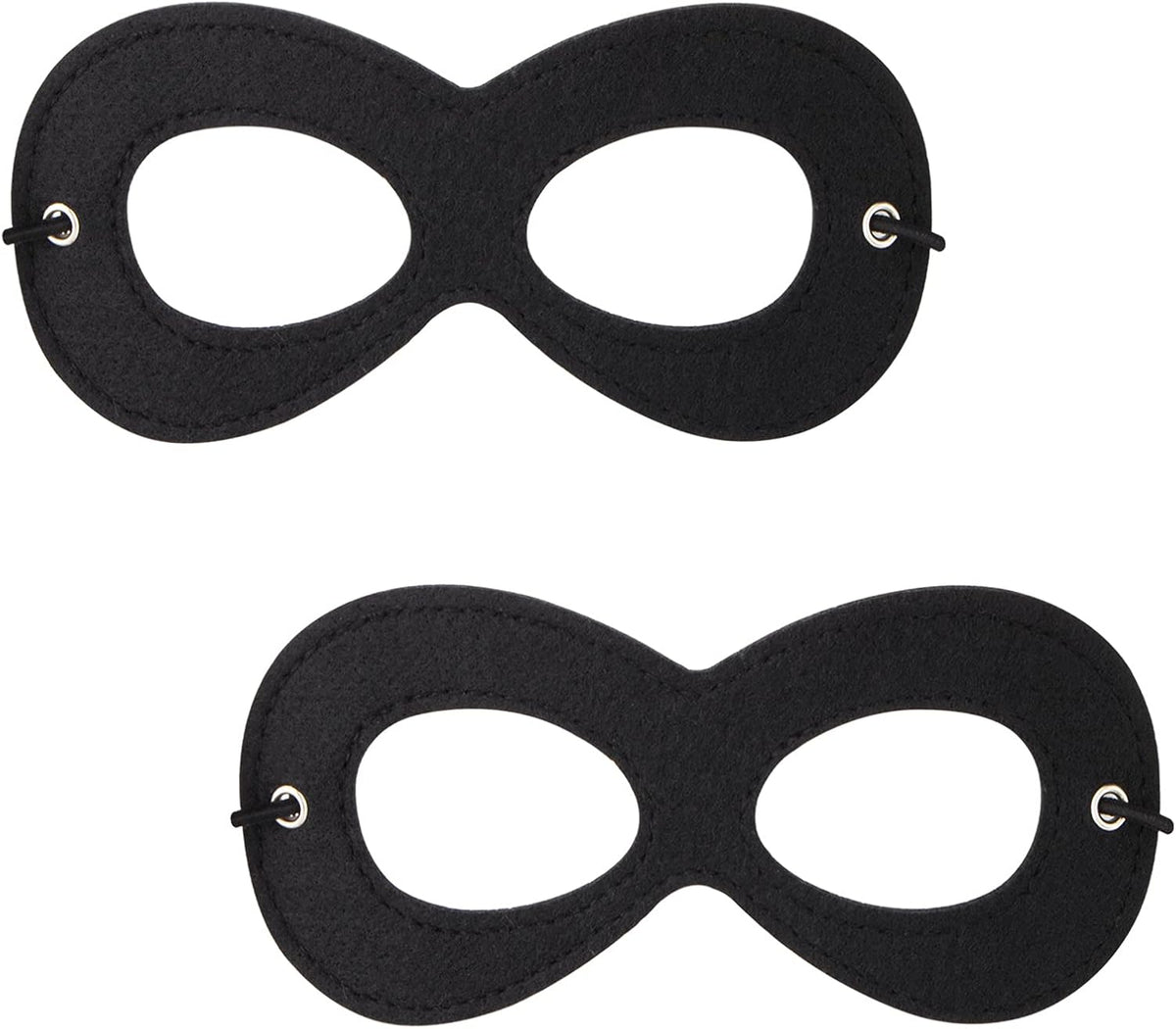 AIMIKE Superhero Mask, Black Felt Eye Mask, Halloween Dress Up, Adjustable Eyemask w/Elastic Rope