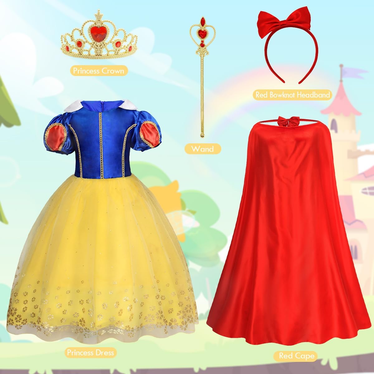 COTRIO Princess Dress Up for Girls Halloween Costumes Birthday Party Outfit