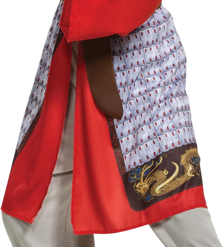 Disguise Mulan Costume for Girls, Disney Live Action Movie Hero Dress Up Character Outfit, Classic Kids Size Small (4-6x) Red (104269L)