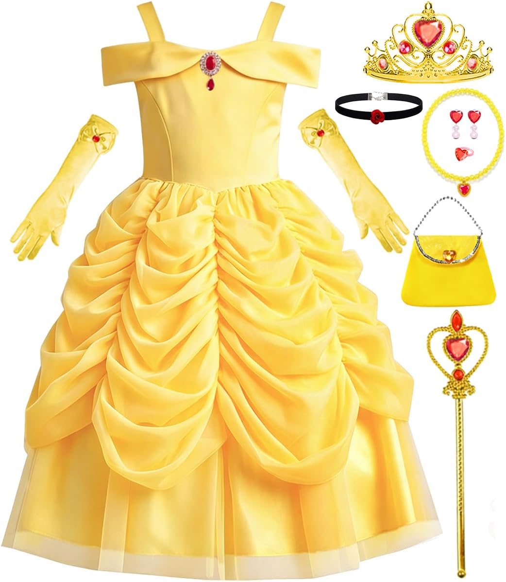 iTVTi Girls Yellow Princess Dress with Accessories