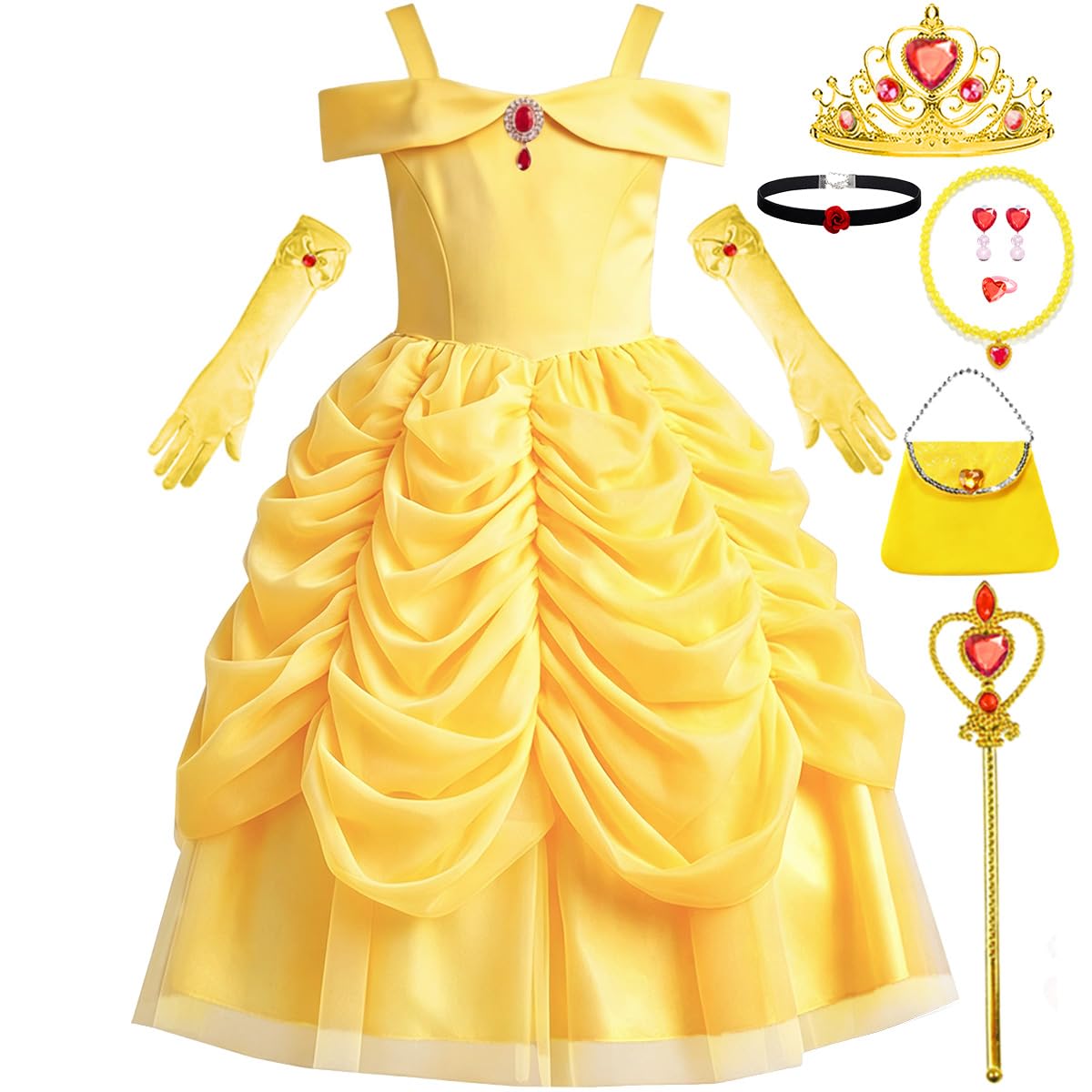 iTVTi Girls Yellow Princess Dress with Accessories
