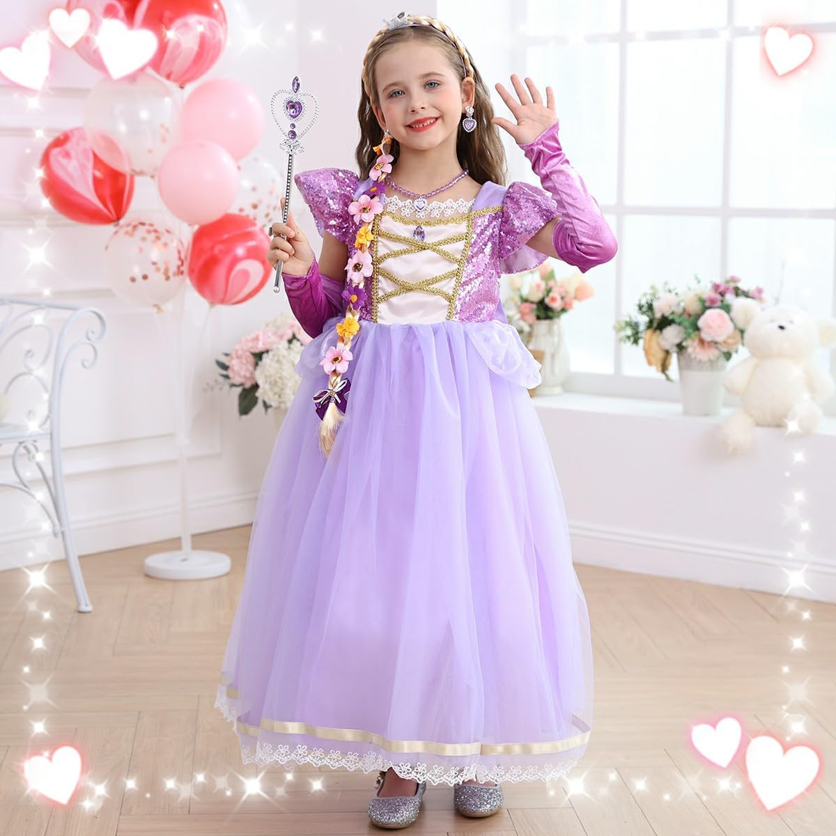 Princess Dress for Girls Birthday Purple Costume Kids