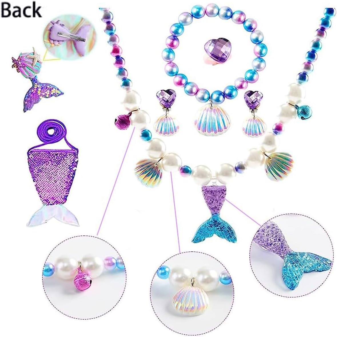 Little Girls Princess Mermaid Costume for Girls Dress Up with Accessory for Christmas Birthday Party Supplies