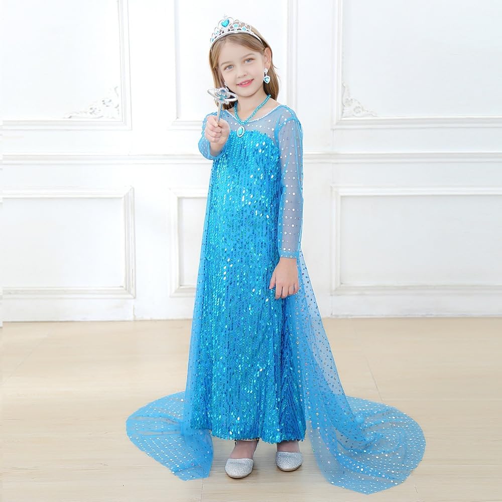 4Pcs Princess Dress Up Accessories for Princess Costume Crown Wand Gift for Girls Christmas Party Halloween Cosplay