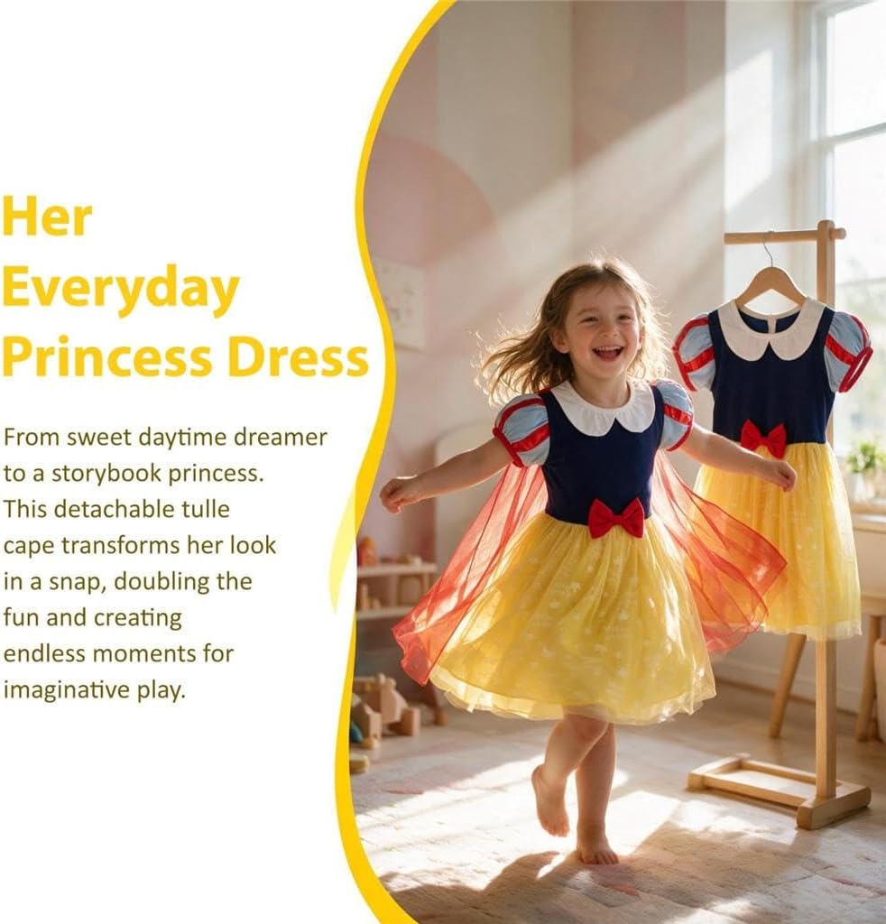 Dressy Daisy Princess Dress Up Clothes Halloween Fancy Party Tulle Skirt Summer Outfit for Baby & Toddler Girls