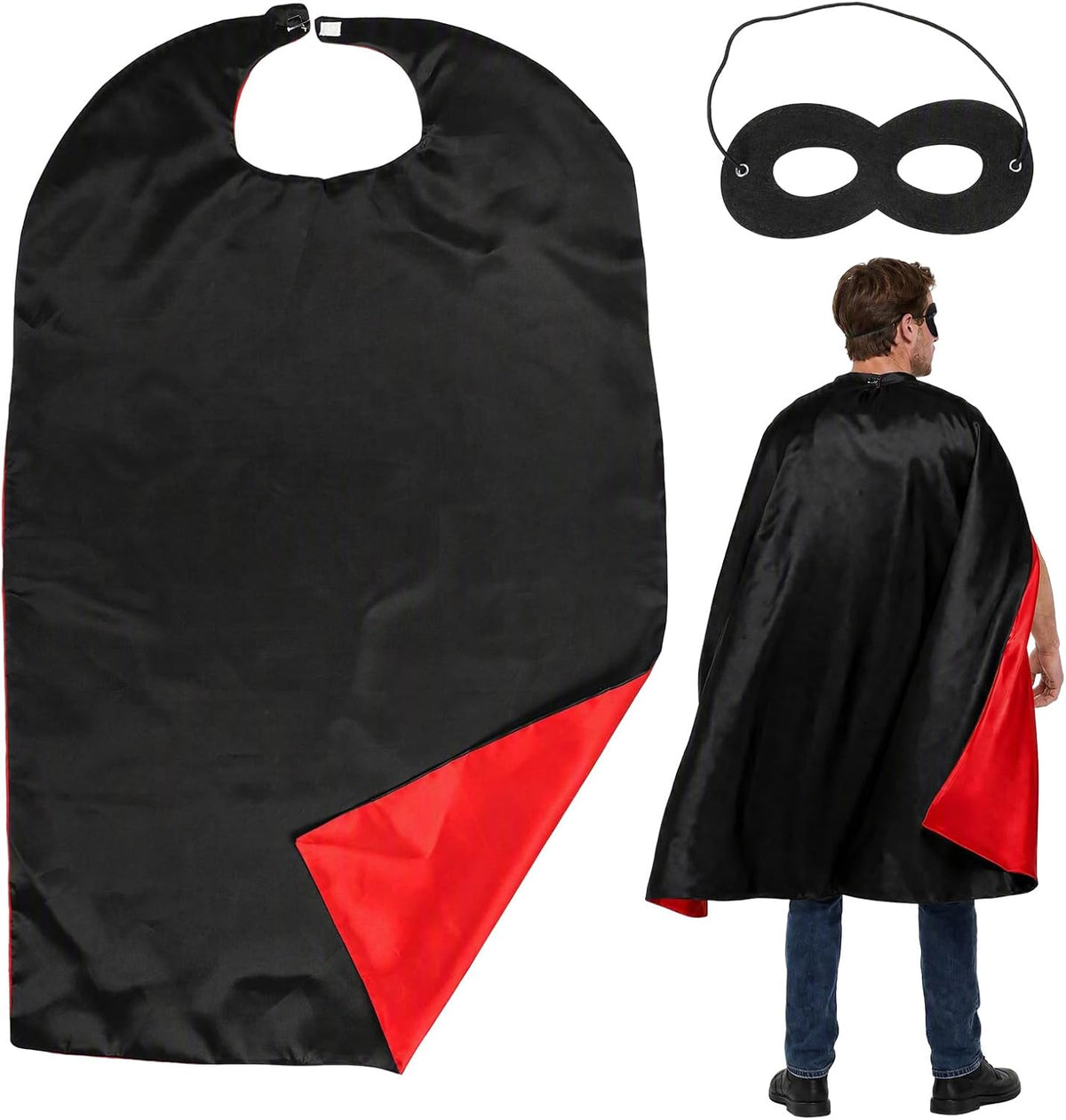 Adult Cape and Mask for Man and Woman Halloween Vampire Capes