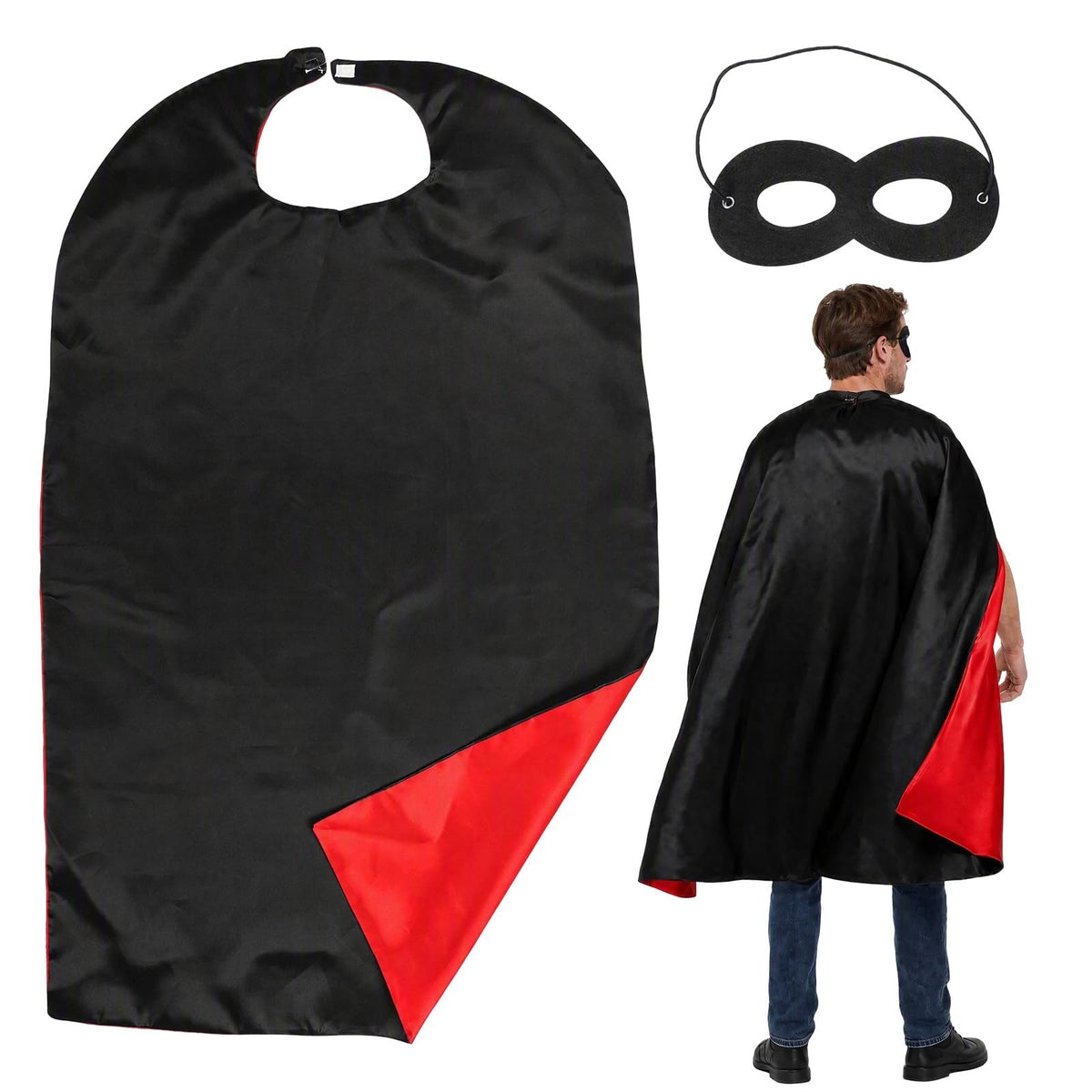Adult Cape and Mask for Man and Woman Halloween Vampire Capes