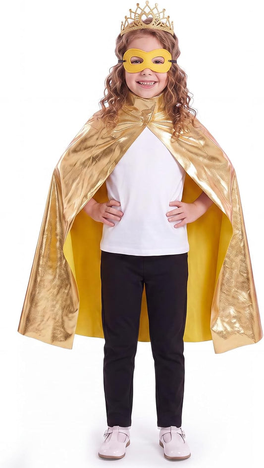 Skicuff 2pcs Halloween Kids Cape and Mask for Hero Party