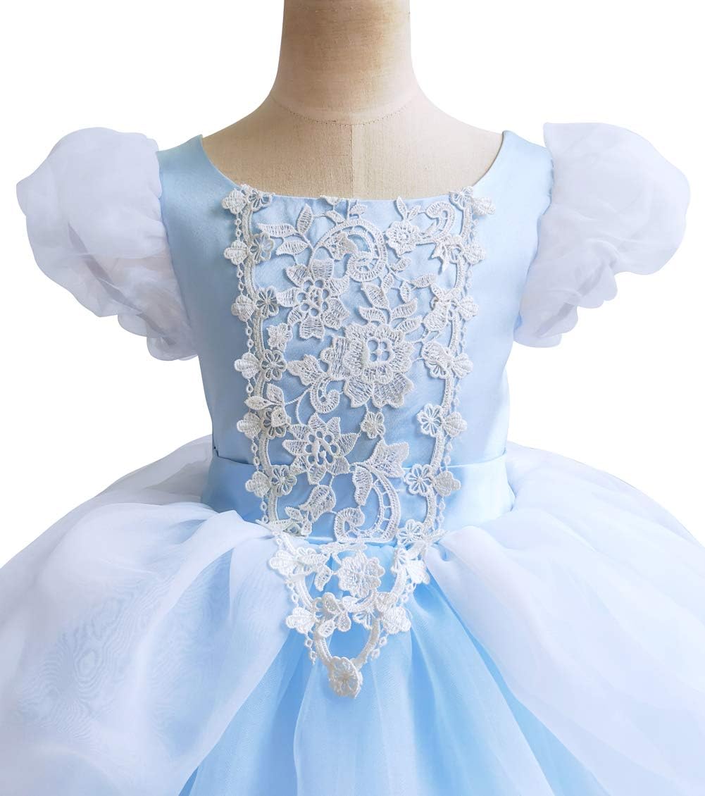 Girls Cinderella Costumes Halloween Princess Dress Up Fancy Birthday Party Ball Gown
