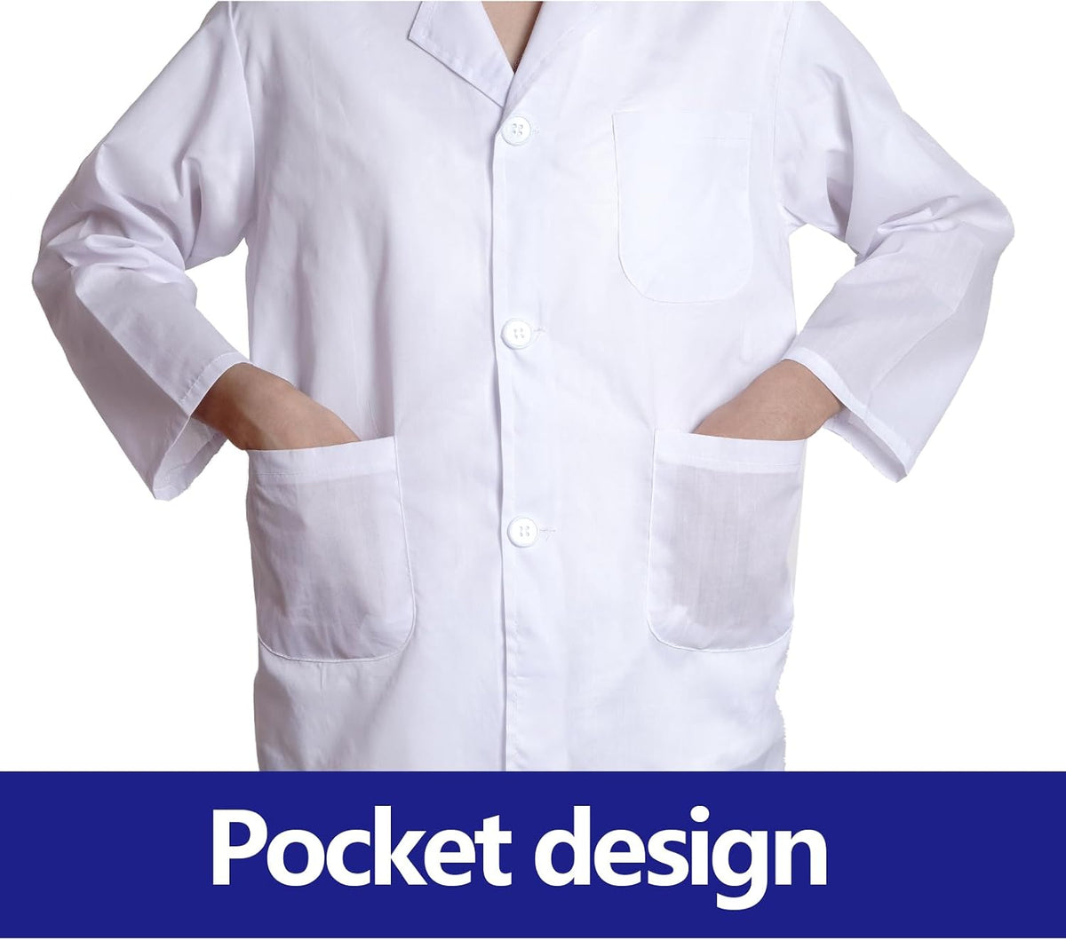 Doctor Scientist Lab Coat for Kids Children Doctor Costume Dress Up Coat for Boys Girls Halloween Costume Role Play