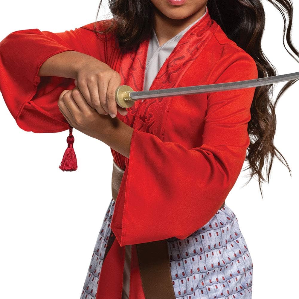 Disguise Mulan Costume for Girls, Disney Live Action Movie Hero Dress Up Character Outfit, Classic Kids Size Small (4-6x) Red (104269L)