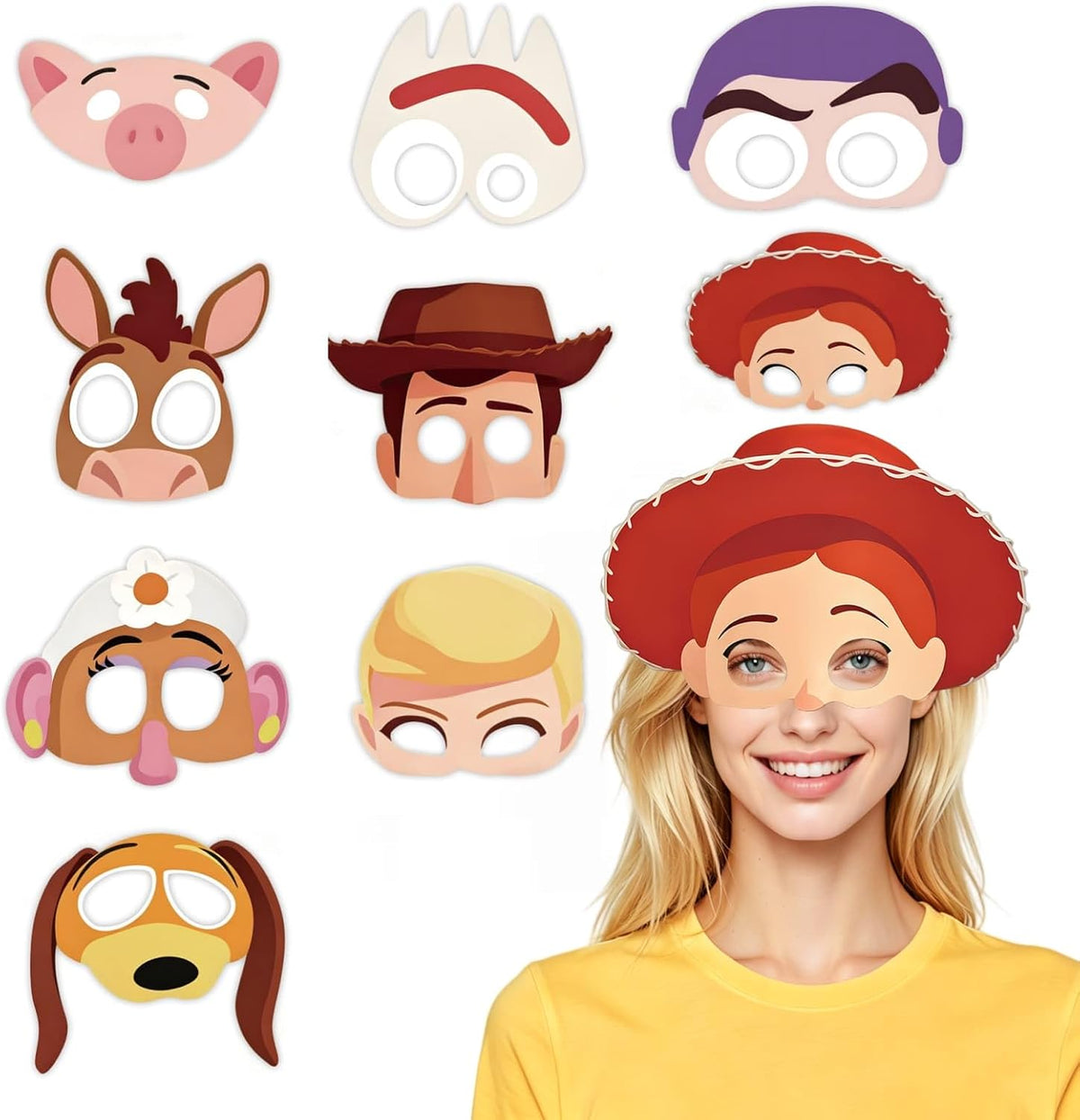 For Toy Theme Story 9Pcs Birthday Party Masks Supplies Halloween Party Favors