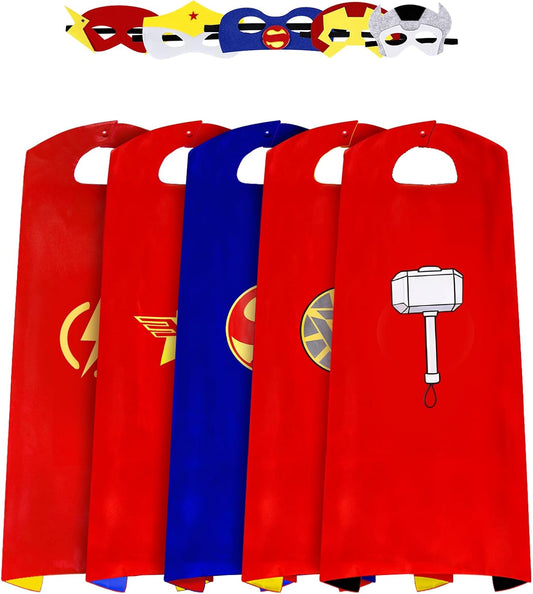 InPoTo Superhero Capes for Kids,Hero Capes and Masks Fit for 4-12years old boy and girls Dress up and Holiday Costumes.