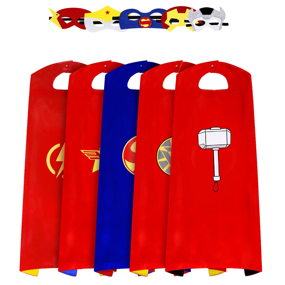 InPoTo Superhero Capes for Kids,Hero Capes and Masks Fit for 4-12years old boy and girls Dress up and Holiday Costumes.