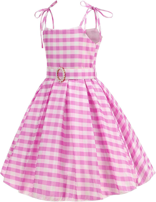 Pink Costume for Girls Halloween Dress up from Doll Movie with Accessories