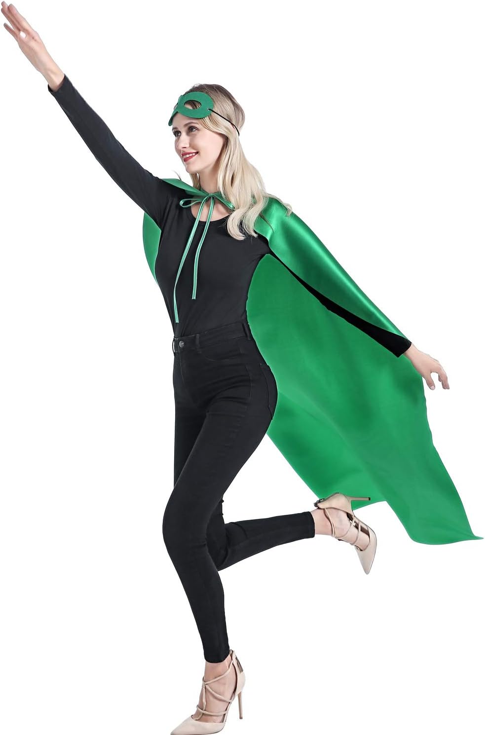 Adult Superhero Cape and Mask for Man and Woman - Halloween Vampire Capes Party Dress Up Superhero Costume