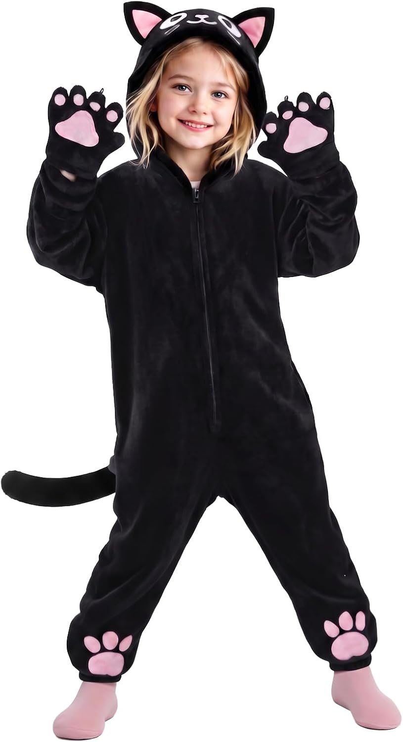 Black Cat Costume for Girls, Halloween Costumes for Kids Dress Up
