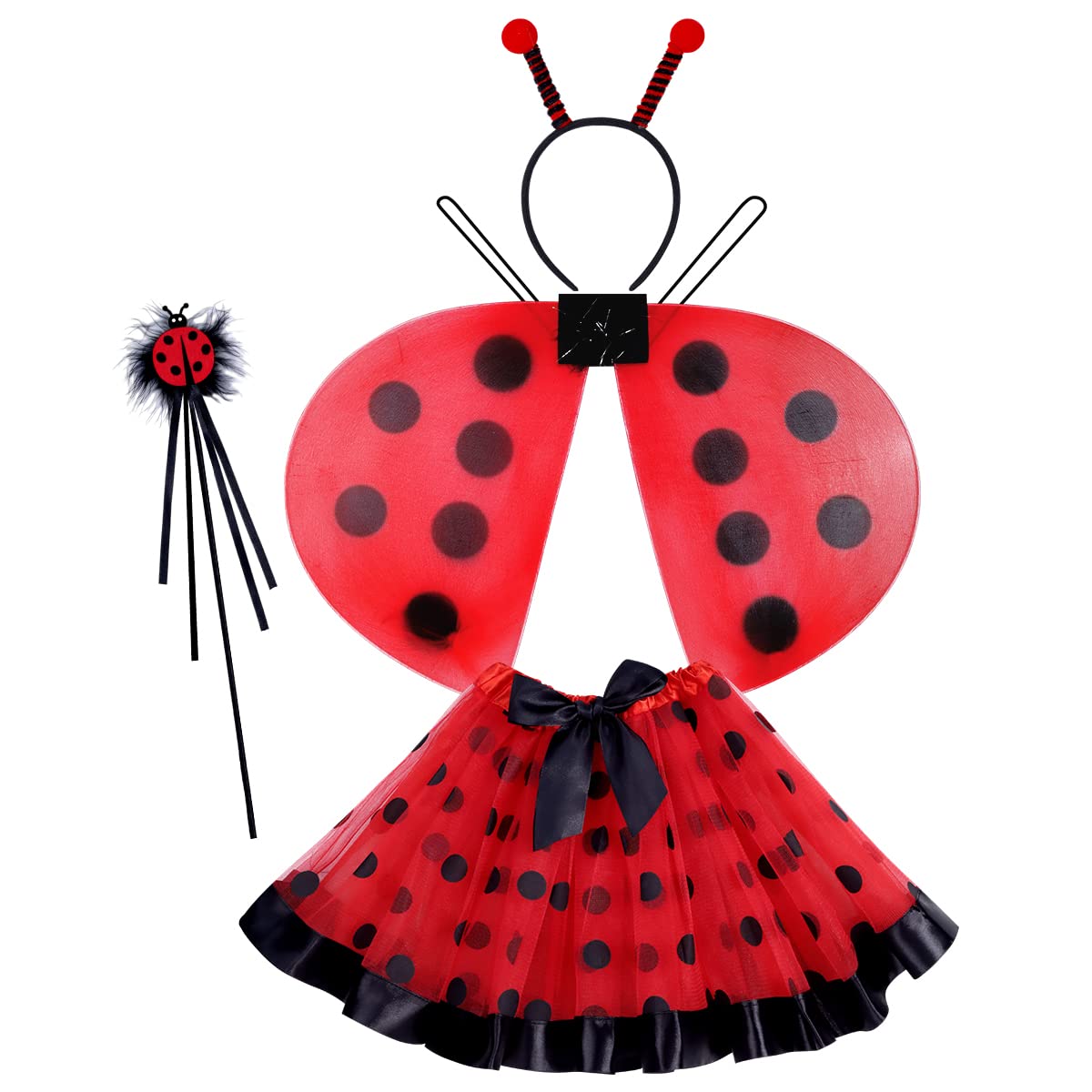 Kids Costume Wings Set for Girls, Butterfly Ladybug Bee Halloween Dress Up