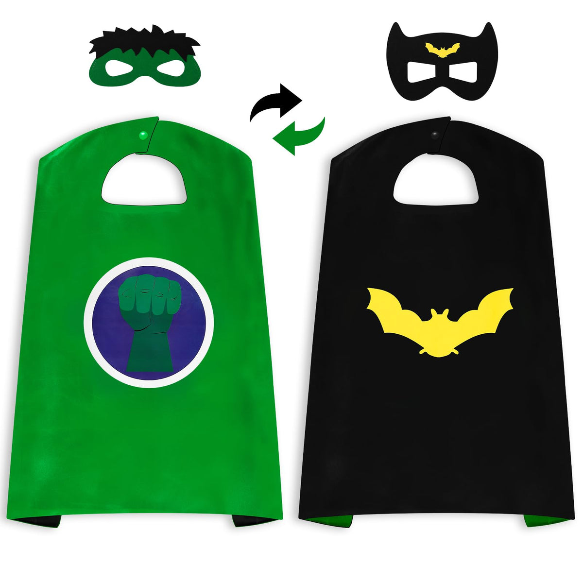 InPoTo Superhero Capes for Kids,Hero Capes and Masks Fit for 4-12years old boy and girls Dress up and Holiday Costumes.