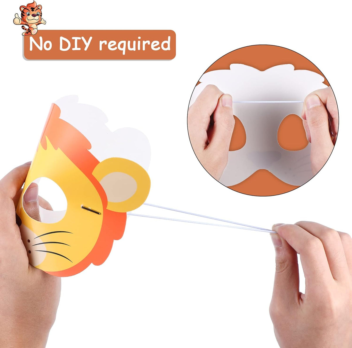 Blulu 16 Pcs Safari Animal Masks for Kids Birthday Party Decoration,Animals
